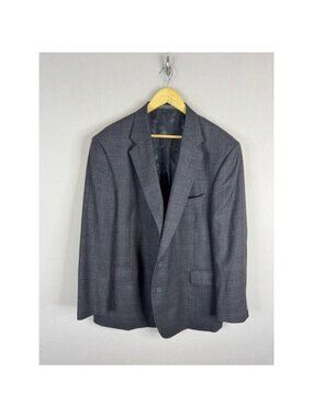 Austin Reed Executive Mens Grey Glen Plaid 100% Wool Blazer Sport Coat 48R